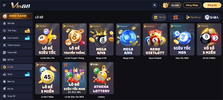 Sản phẩm đặt cược của Vin88 đa dạng, hấp dẫn